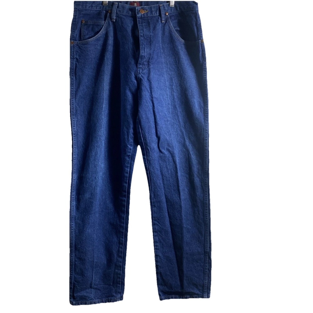 Wrangler Jeans Men's Size 36x34 Dark Blue Cowboy Cut Relaxed Fit 31MWZPW Western